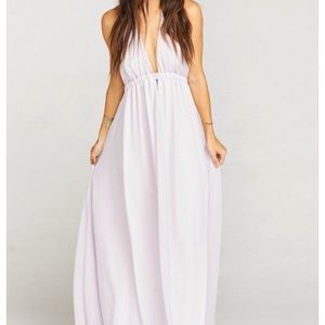 Show Me Your Mumu Luna Halter Dress in Light Lavender